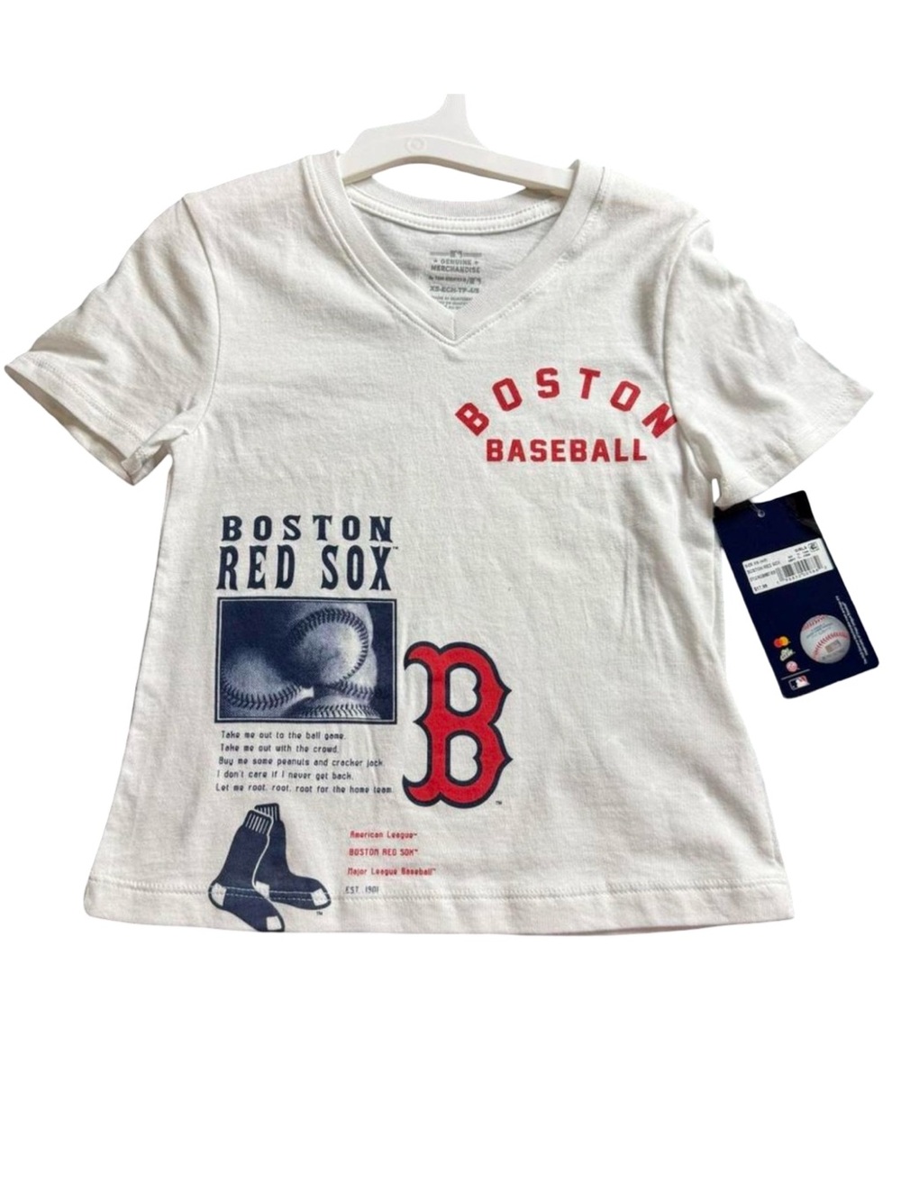 Little Girls’ MLB Boston Red Sox White Short Sleeve Graphic V-neck Tee
XS (4-5)